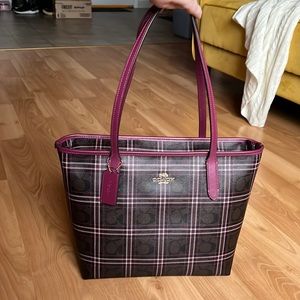 Coach Plaid Tote